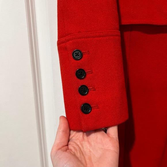 Vintage J. Crew Red Wool Blend Button Front Coat Women's Size 2 Preppy Classic - Picture 3 of 10